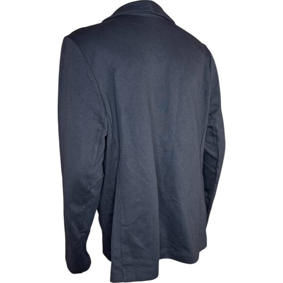 Susan Graver Weekend Washed French Terry Blazer Black Large Business Career NWOT - Picture 3 of 14